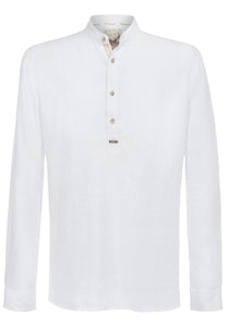 Valentin White Stockerpoint Men Trachten Shirt with Standup collar - German Specialty Imports llc