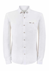 Vincent2  White Stockerpoint Men Trachten Shirt with Standup collar - German Specialty Imports llc