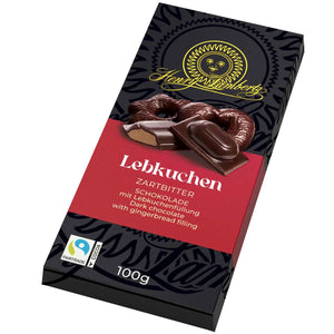 297870 Lambertz Dark Chocolate Bar with Gingerbread Filling 3.53 oz - German Specialty Imports llc