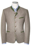 191 - 8100 Leo Hammerschmid Blue / Grey  and Taupe / green Fine Loden Men Trachten Jacket - German Specialty Imports llc