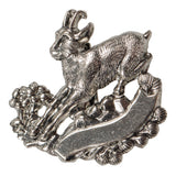 000466/00B008 Imitation Gamsbart Pin /  Brush in brown with light tip  in jumping mountain goat decor brass holder
