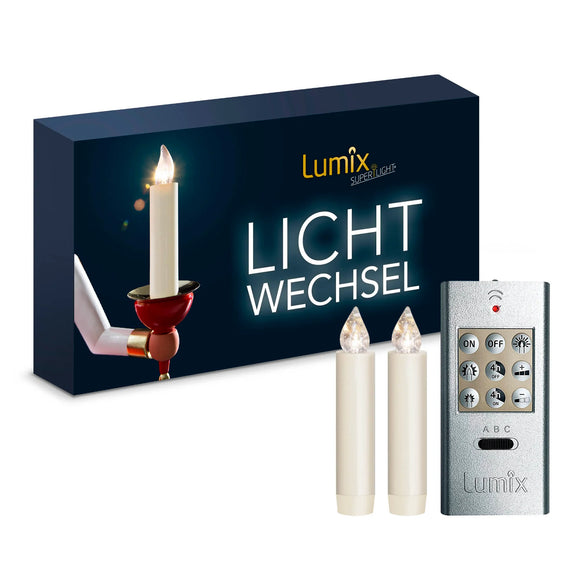 Krinner Lumix Electric Magnetic Candle lights set with remote 2 pc