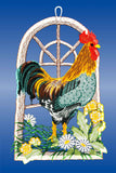Rooster Plauener Lace Window Picture
