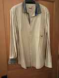 Luke Stockerpoint Men Trachten Shirt with interesting navy blue design collar and front and cuff