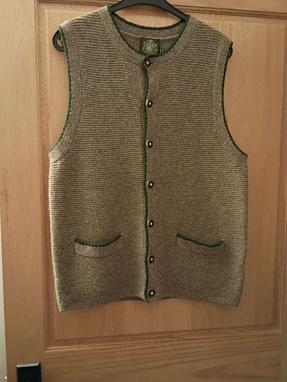 Hammerschmid Men knitted wool Trachten Vest, size 54 One of a kind