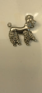 Pewter Hat Pin / Brooch  Pudel Dog