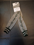 4630-41 ST Luise Steiner Traditional Trachten Knee  Socks KNEE Socks  with green hand embroidery in the back of the socks - German Specialty Imports llc