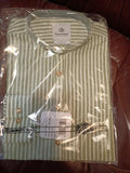 261 1345 Hammerschmid Trachtenhemd Men half way buttoned down Trachten Shirt with Standup collor , green white striped