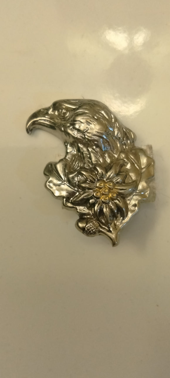 Hat pin Pewter Eagle with Edelweiss