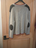 72023-82107 BEN Traditional light grey with red egding  Hammerschmid Knitted Wool Jacket sized in men sizes