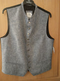 261 8305 Alex Linen Vest by Hammerschmid, light blue / grey
