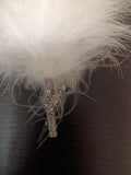 000812/ 00B297 Vorplattler white Feather with attached feather holder with Hubertus Deer design (Copy)
