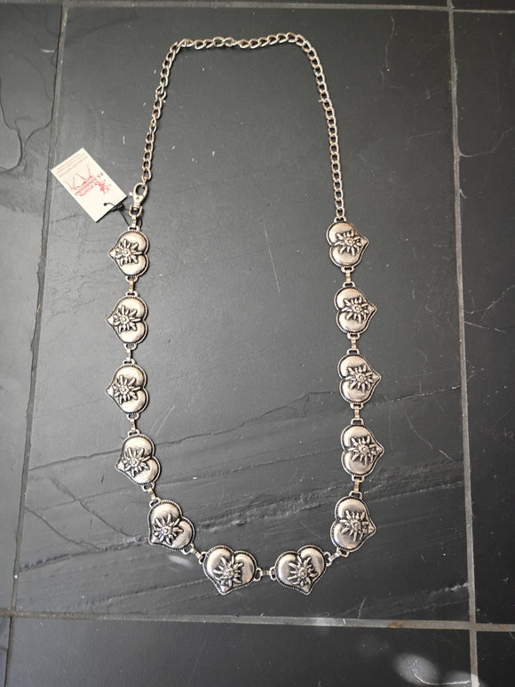 Trachten Dirndl  Metal  Belt Heart Design with Edelweiss