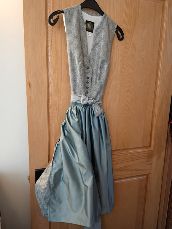 2 pc HAMMERSCHMID  Dirndl Walchsee 251-2037-41, light blue  70 cm - German Specialty Imports llc