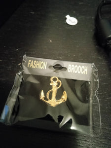 Golden color Boat Anker  hat Pin / Brooche