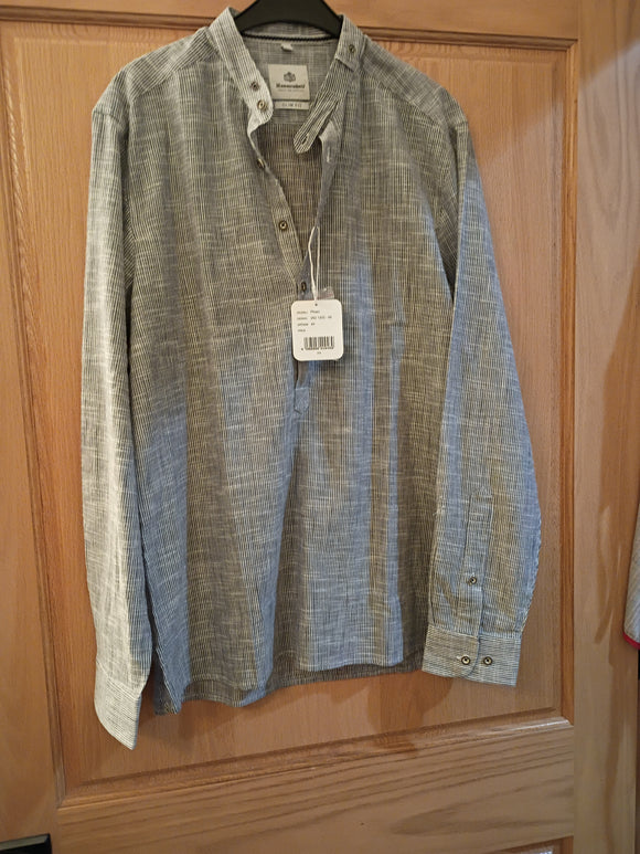 252 1300 49   Hammerschmid  Men Pfoad Trachten Shirt marine blue / white striped - German Specialty Imports llc