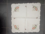 Chicken with golden bow and Easter Eggs  Scalloped-Edge Easter Doily in different Shapes and Sizes in Polyester