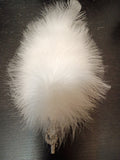 000812y/ 00B297 Vorplattler white Feathe with attached feather holder with Hubertus Deer design