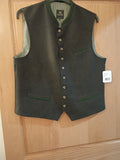 2228211 73 Lois  Vest by Hammerschmid, dark grey with green embroidered standup collar - German Specialty Imports llc