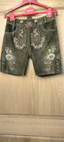 203321 Krueger Collection Women Lederhosen/Pants brown with embroidered flower decore