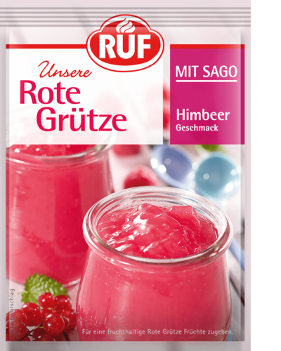 Ruf Rote Gruetze Pudding Raspberry Jelly Dessert Mix with Sago 3 pack - German Specialty Imports llc