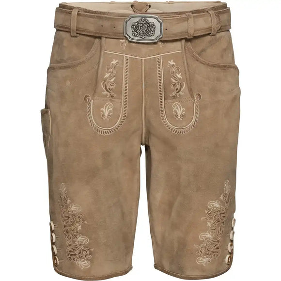 2328488 ISNY Hammerschmid Men Trachten  Lederhosen Leather Pants, beige  antique - German Specialty Imports llc