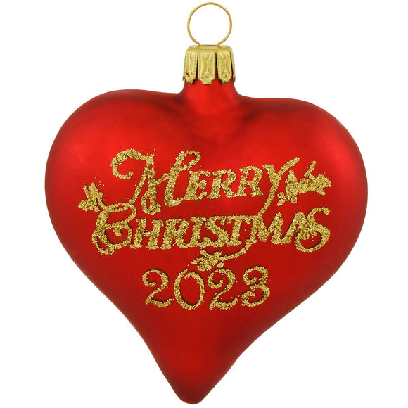 1261848 Merry Christmas 2023 Heart  Ornament