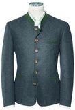 191 - 8100 Leo Hammerschmid Blue / Grey  and Taupe / green Fine Loden Men Trachten Jacket - German Specialty Imports llc