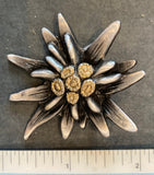 Antique Pewter Edelweiss Hat pin / Brooch - German Specialty Imports llc