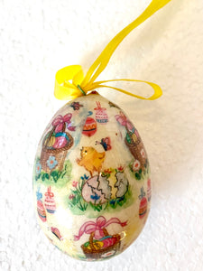 Paper Machee colorful Decorated  Easter Egg Ornament - German Specialty Imports llc
