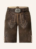 Hammerschmid Lederhose Passau Men Trachten  Lederhosen Leather Pants, dark brown antique - German Specialty Imports llc
