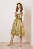 Available for Preorder Krueger  Dirndl Muriel 70 cm skirt length, color yellow/ green - German Specialty Imports llc