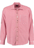 420023-2602 OSTrachten Checkered Men Shirt with Edelweiss Flower and Deer embroidery in different colors - German Specialty Imports llc