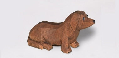 1563 Lotte Sievers Hahn Hand Carved  Dachshund Sitting - German Specialty Imports llc