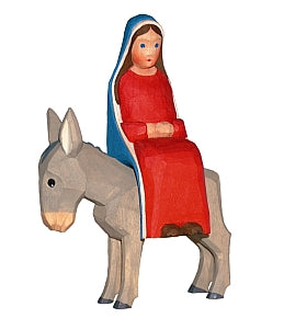 Lotte Sievers Hahn Hand Carved and Painted Nativity Mary sitting on Donkey - German Specialty Imports llc
