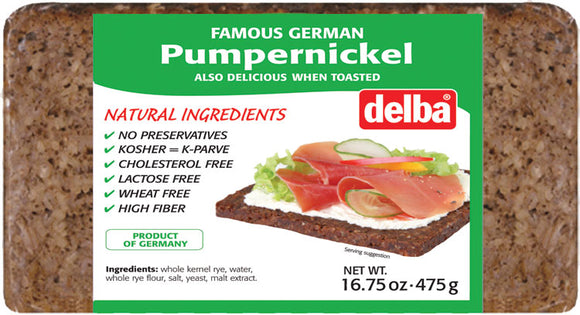 140171 Delba Pumpernickel Bread 16.75 oz - German Specialty Imports llc