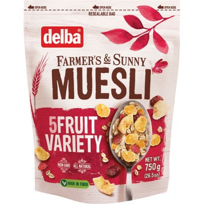 Delba Farmers&Sunny Muesli 5 Fruit Variety Cereal Best Before 5/5/21 - German Specialty Imports llc