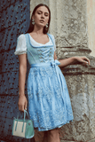 Available for Preorder Krueger  Dirndl Annatina  70 cm  skirt length, color blue - German Specialty Imports llc