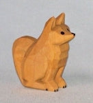 Lotte Sievers Hahn Hand carved Wooden Spitz / Pommeranian  Dog sitting - German Specialty Imports llc