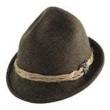 1600 1690A  Faustmann Bavarian Dreispitz Hut  Three Corner Hat with rope and  Edelweiss/Leather pin - German Specialty Imports llc