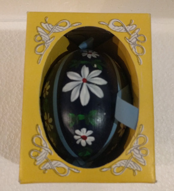 Hand Made and painted Edelweiss Flower Easter Egg Ornament - German Specialty Imports llc