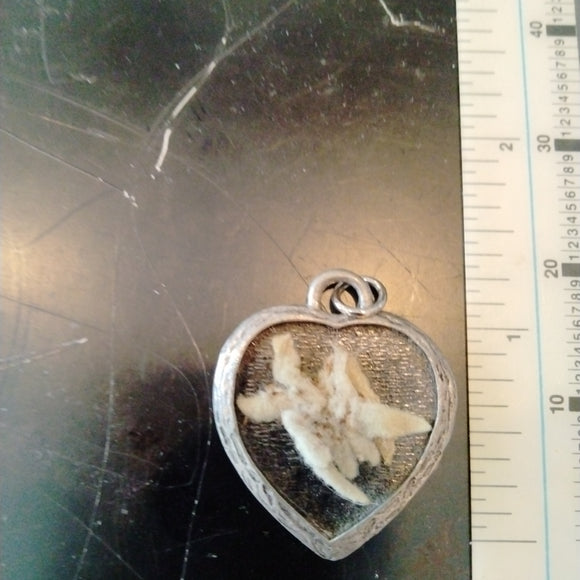 Silver Real Edelweiss Heart Pendant - German Specialty Imports llc