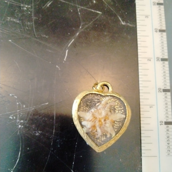 Gold Real Edelweiss Heart Pendant - German Specialty Imports llc