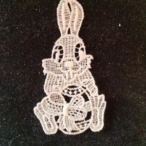 Easter Lace Ornament - bunny, big eyes, ears up - German Specialty Imports llc