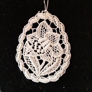 Easter Lace Ornament - Daffodil in Egg lace frame - German Specialty Imports llc