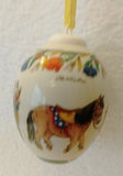 1992 Hutschenreuther Porcelain Easter Egg Ornament"Horses" - German Specialty Imports llc
