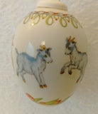 1994 Hutschenreuther Porcelain Easter Egg Ornament  "Goat with Waggon" - German Specialty Imports llc