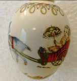 1994 Hutschenreuther Porcelain Easter Egg Ornament  "Goat with Waggon" - German Specialty Imports llc