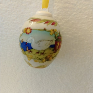 Hutschenreuther Easter Egg 2000 "Swans" porcelain ornament - German Specialty Imports llc