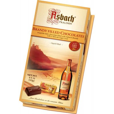 184114 Asbach Brandy Zarte Pralinen Squares 4.4 oz - German Specialty Imports llc